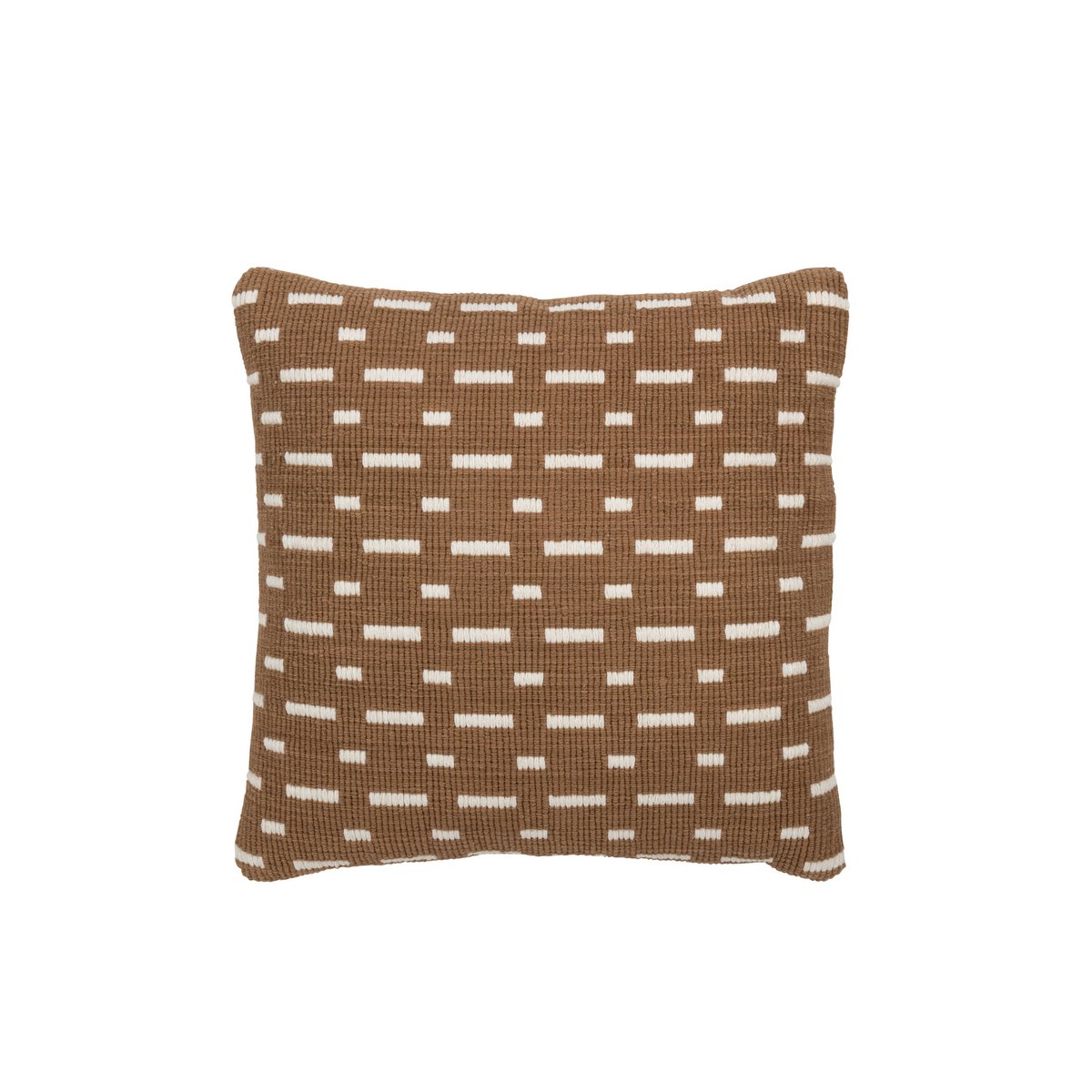 J-Line - Coussin décoratif Lines Outdoor - Polyester - Marron/Blanc