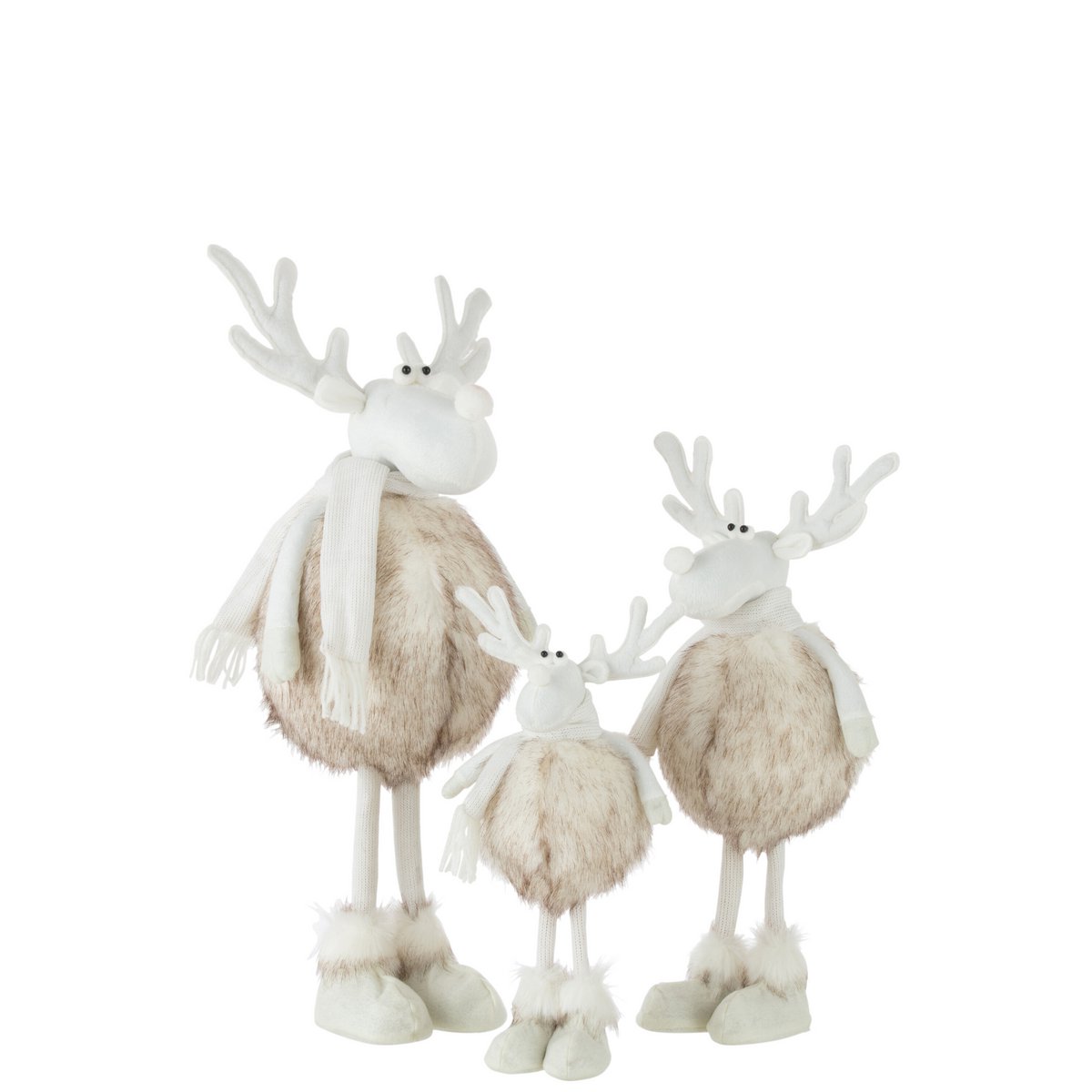 J-Line - Figurine décorative de Noël 'Renne debout' (Taille L, Beige)