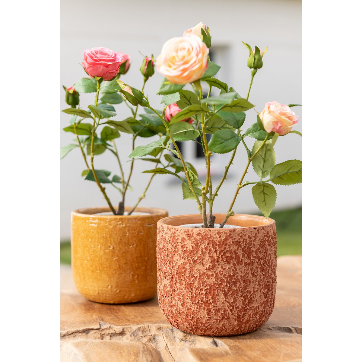 J-Line - Bloempot Ruw - Keramiek - Terracotta - Small - Ø15.50cm