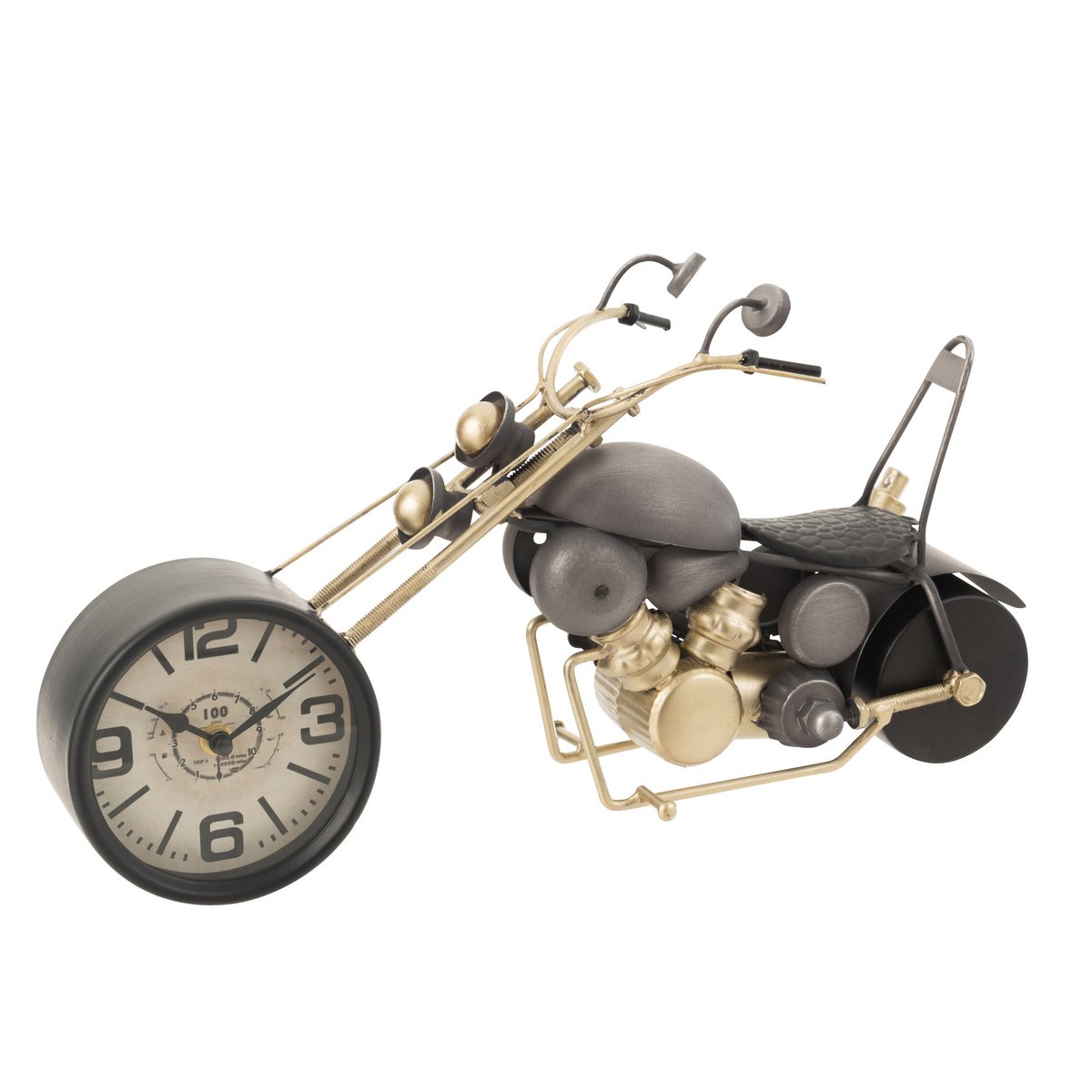 J-Line - Horloge Moto - Métal - Gris / Or - S - Ø46,5cm