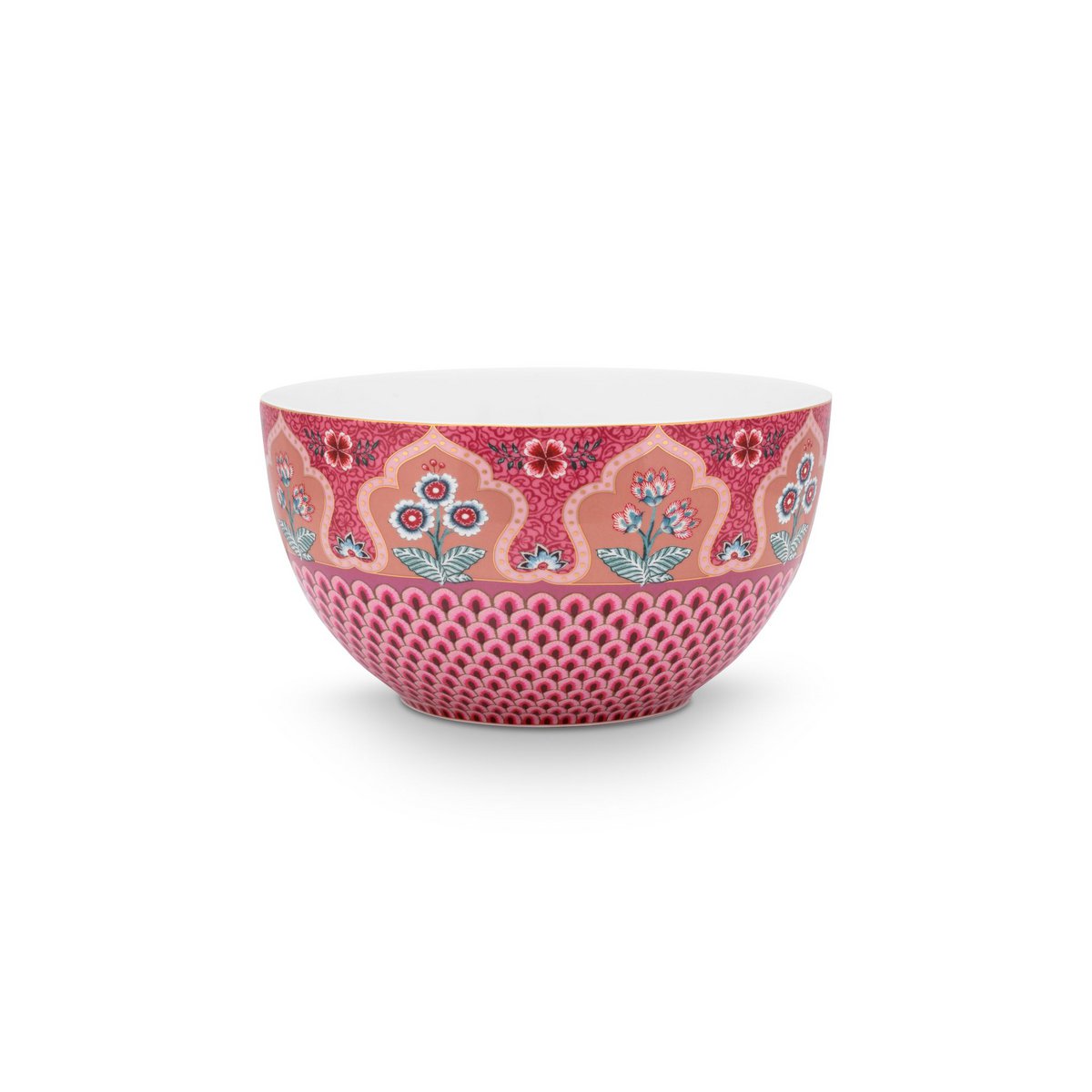 Pip Studio - Bowl Flower Festival Scallop Deco Dark Pink 18cm