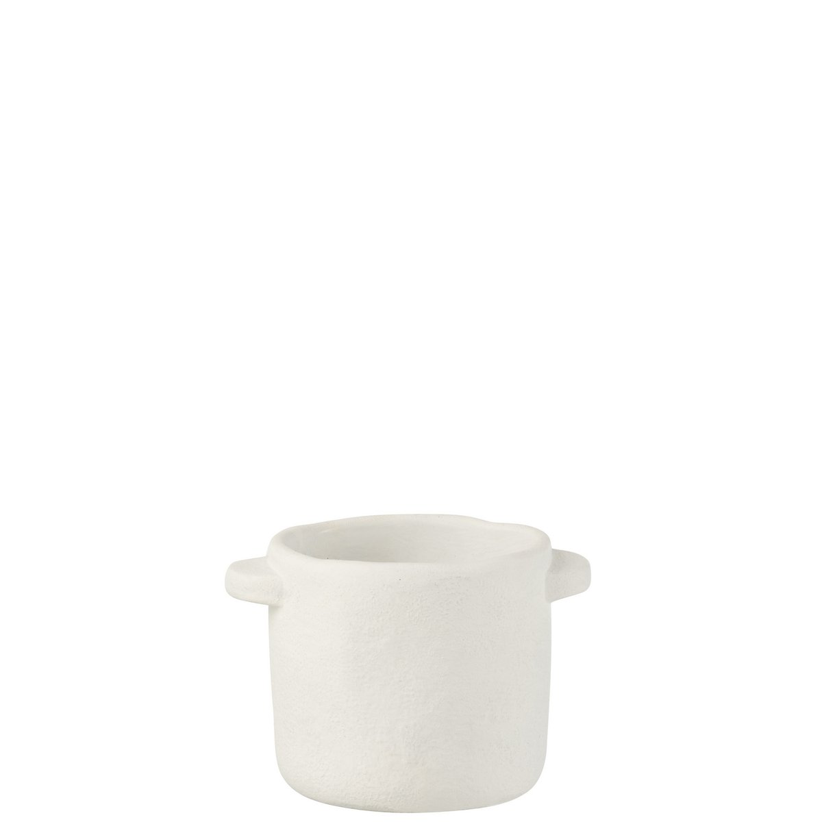 J-Line - Pot de Fleurs Gustave - Ciment - Blanc - S - Ø14cm