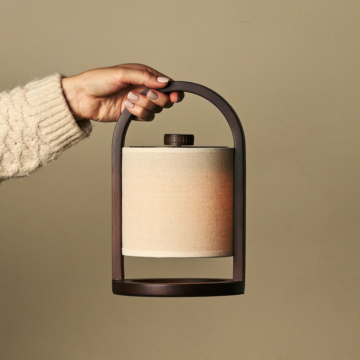 Tavellio-Amsterdam - River Donkerbruine Draadloze Houten Lamp – Oplaadbaar & Dimbaar