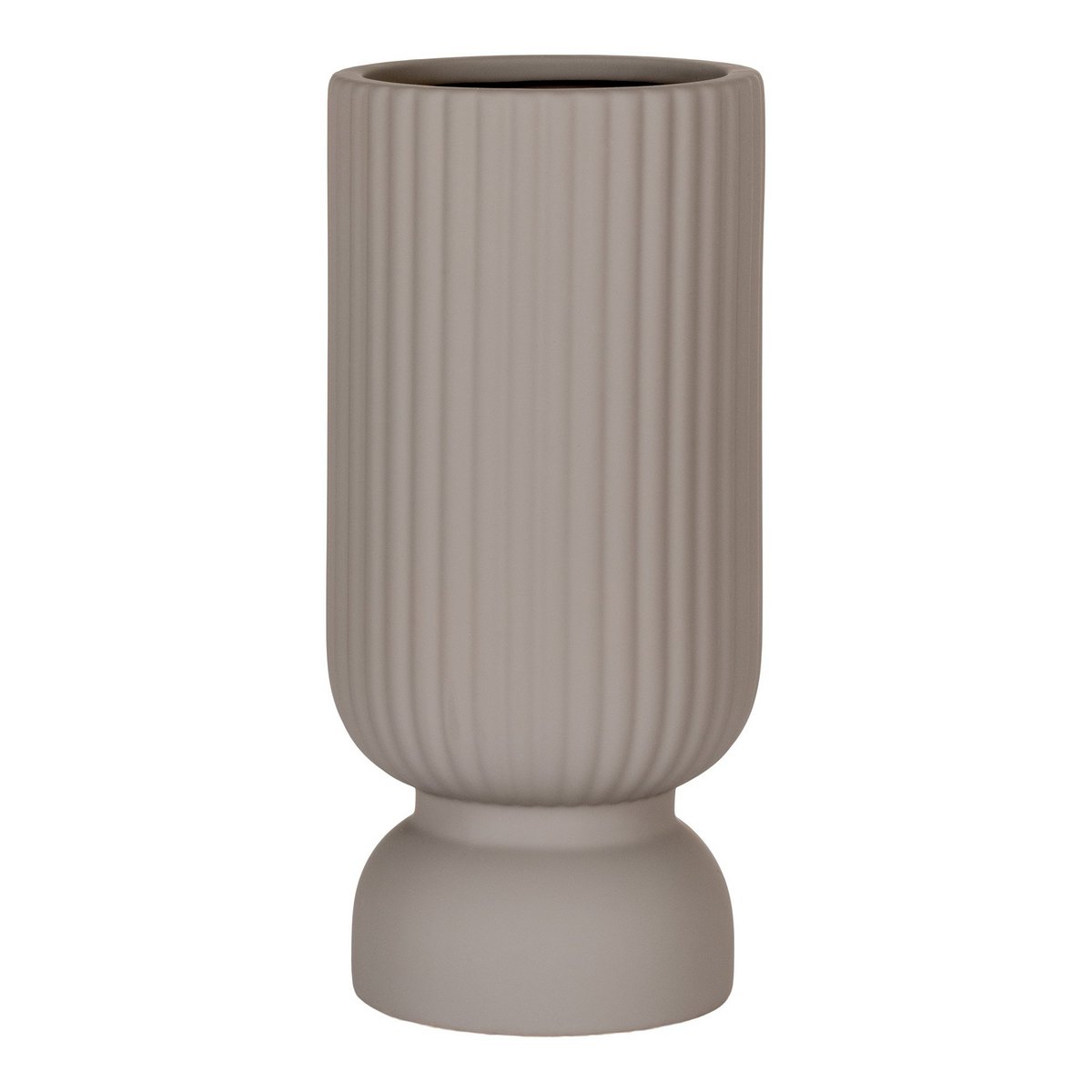 House Nordic - Vase - Vase en céramique, gris, Ø12x25,5 cm