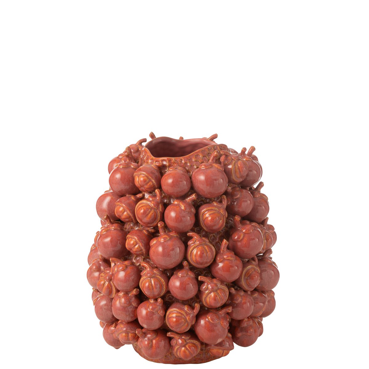 J-Line - vaas Botanica - kermaiek - koper/roze  - small - Ø 31 cm