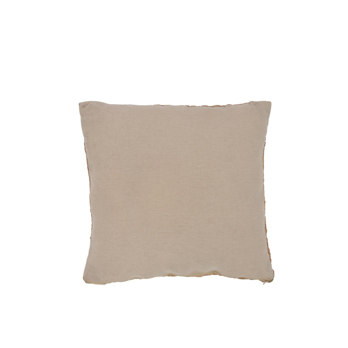 J-Line - Coussin Décoratif Carré 1 Face - Roseau/Textile - Naturel - Petit