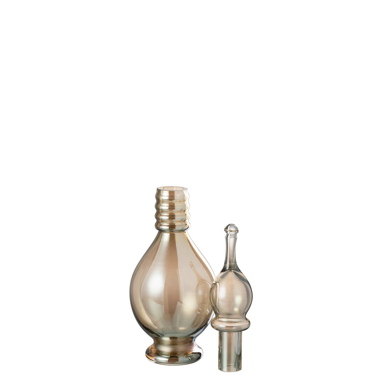 J-Line - Vase+Stopper Flasche Deco Joey Glas Beige Medium