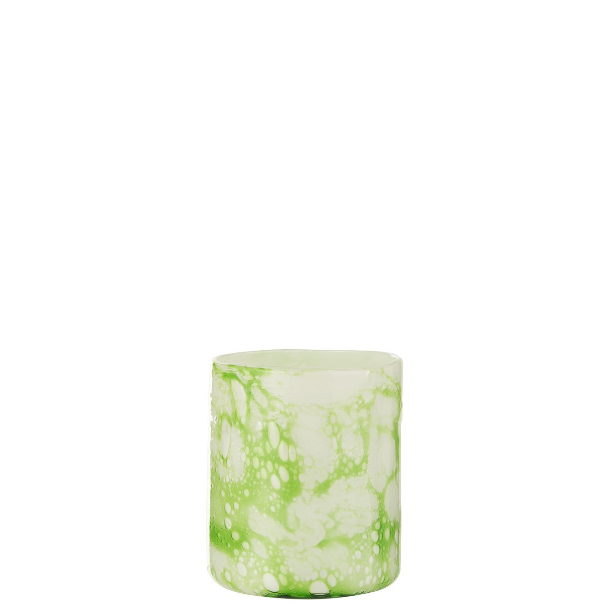 J-Line - Vase Marbre - Verre - Vert/Blanc - Moyen