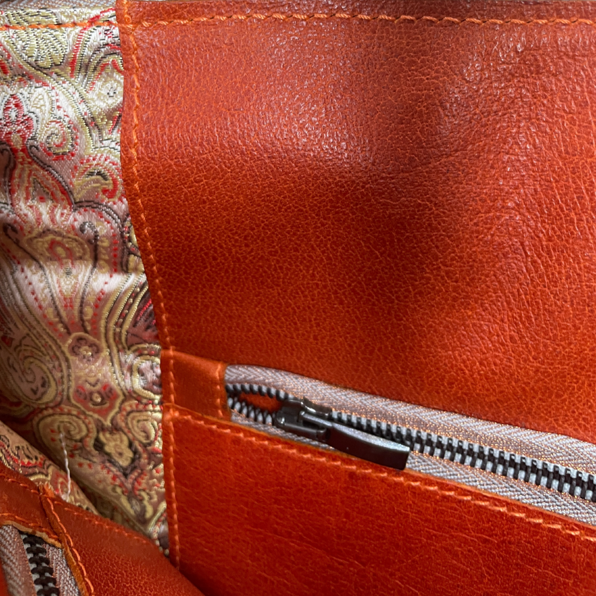 green-goose - Gissy Kurk en Leer Handtas XL - Oranje