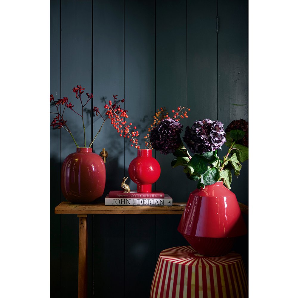 Pip Studio - Vase Métal Rouge Moyen Foncé 35cm