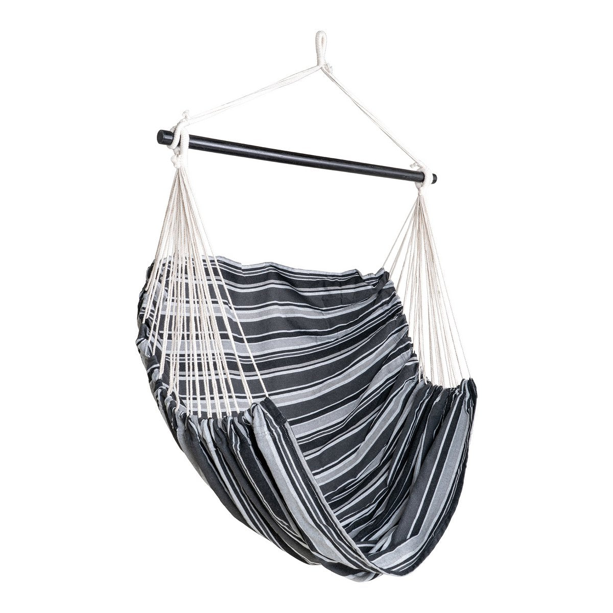 House Nordic - Lamia Hanging Chair - Chaise suspendue, polyester/coton, mélèze, noir/gris/blanc