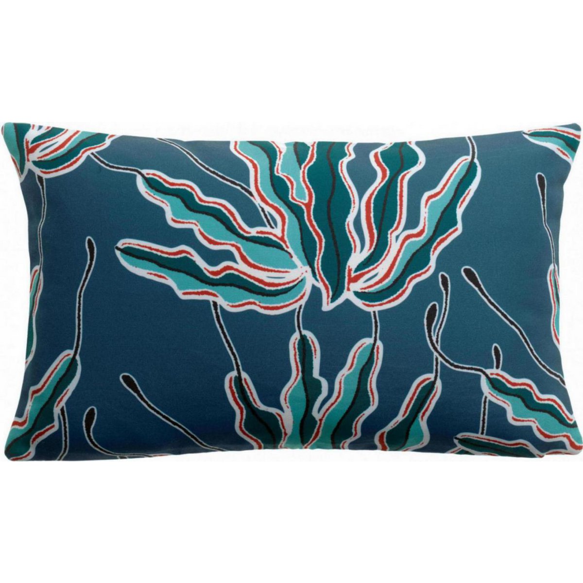 VIVARAISE - Coussin d'extérieur algue imprimé Indigo 30 x 50