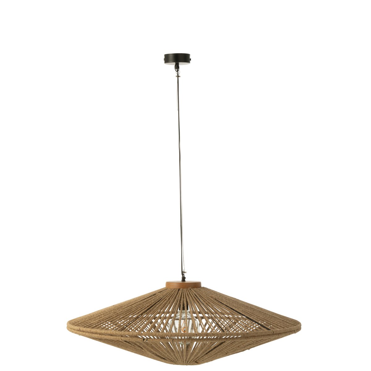 J-Line - Hanglamp Ovni Ijzer/Jute Naturel Large