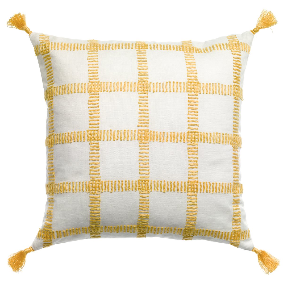 VIVARAISE - Coussin carreaux Diana Mimosa 45 x 45