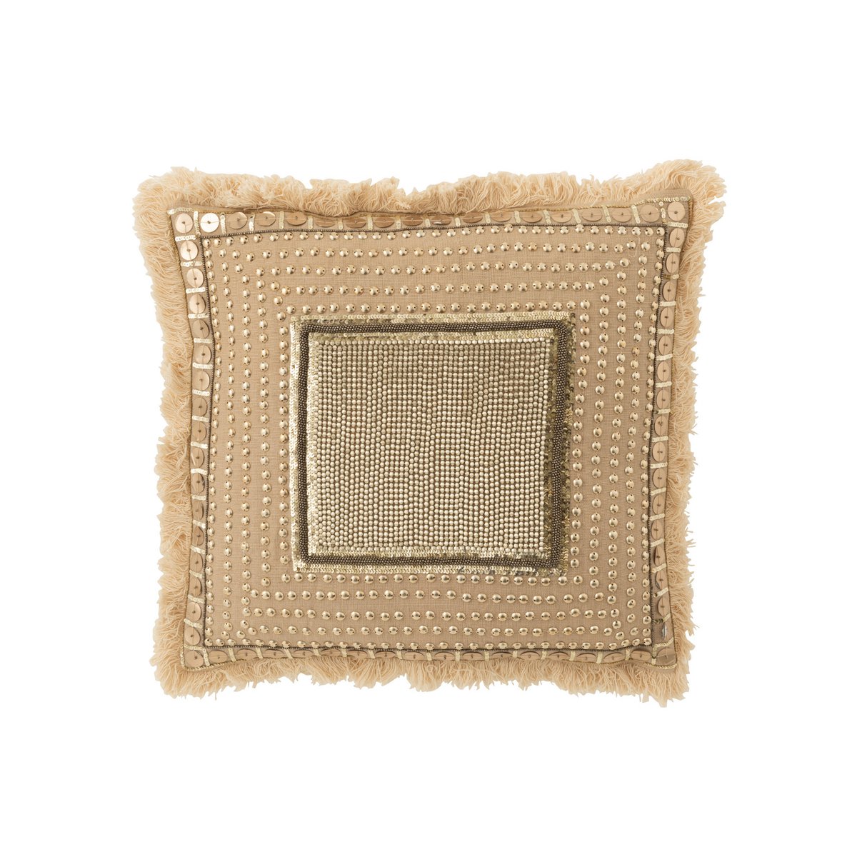 J-Line - Coussin Board Ibiza - Coton - Beige/Blanc