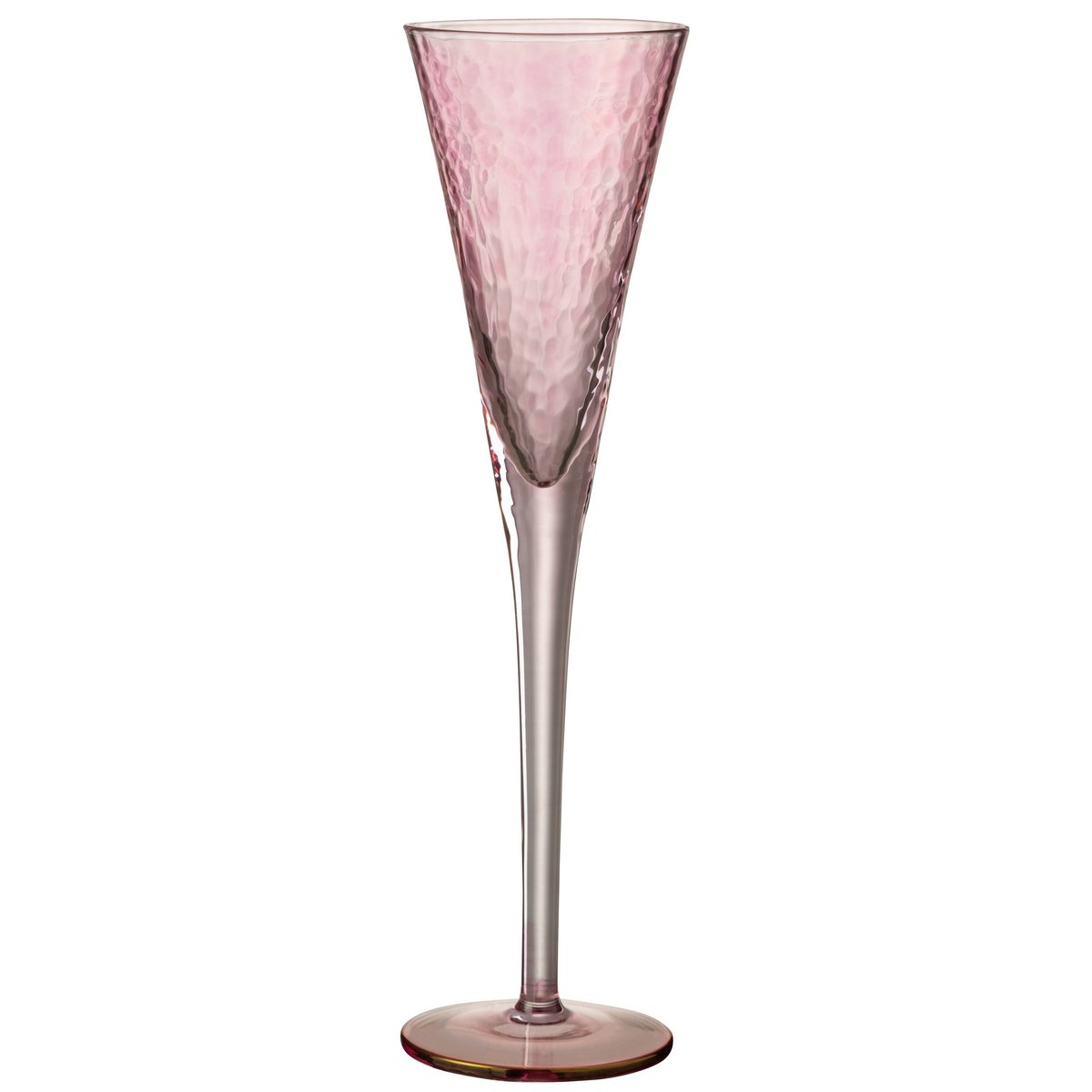 J-Line - Verre à Champagne Inégal - Verre - Rose - 4 Pièces