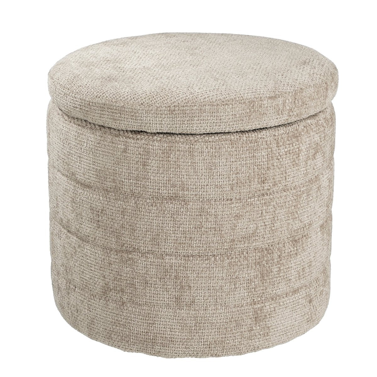 Mica Decorations - Pouf de rangement - H41 x Ø42 cm - Gris clair