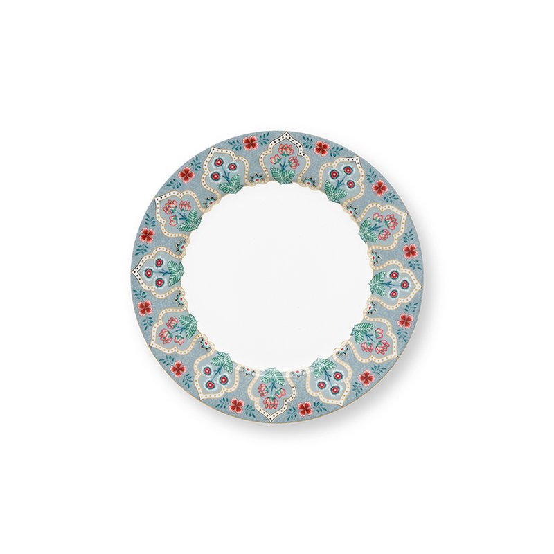 Pip Studio - Set/4 Plates Flower Festival Deco Light Blue 21cm