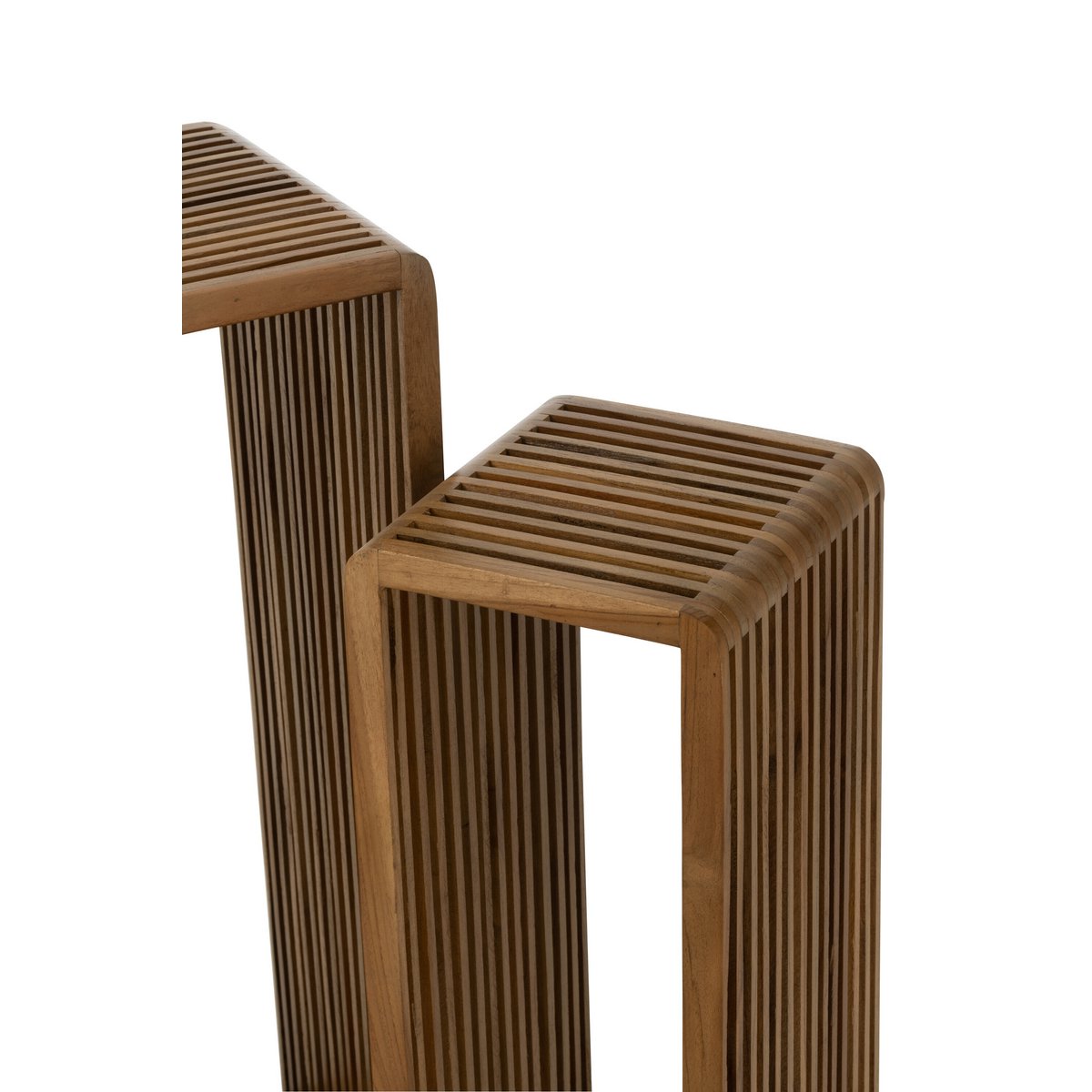 J-Line – Beistelltische Cube Recyceltes Teakholz – Holz Natur