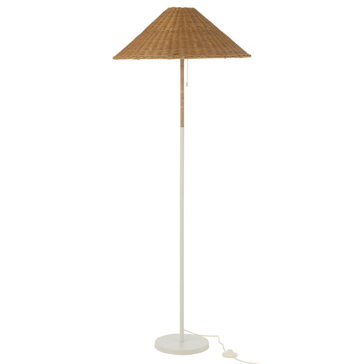 J-Line - Staande lamp 'Porter' (Wit, Naturel)