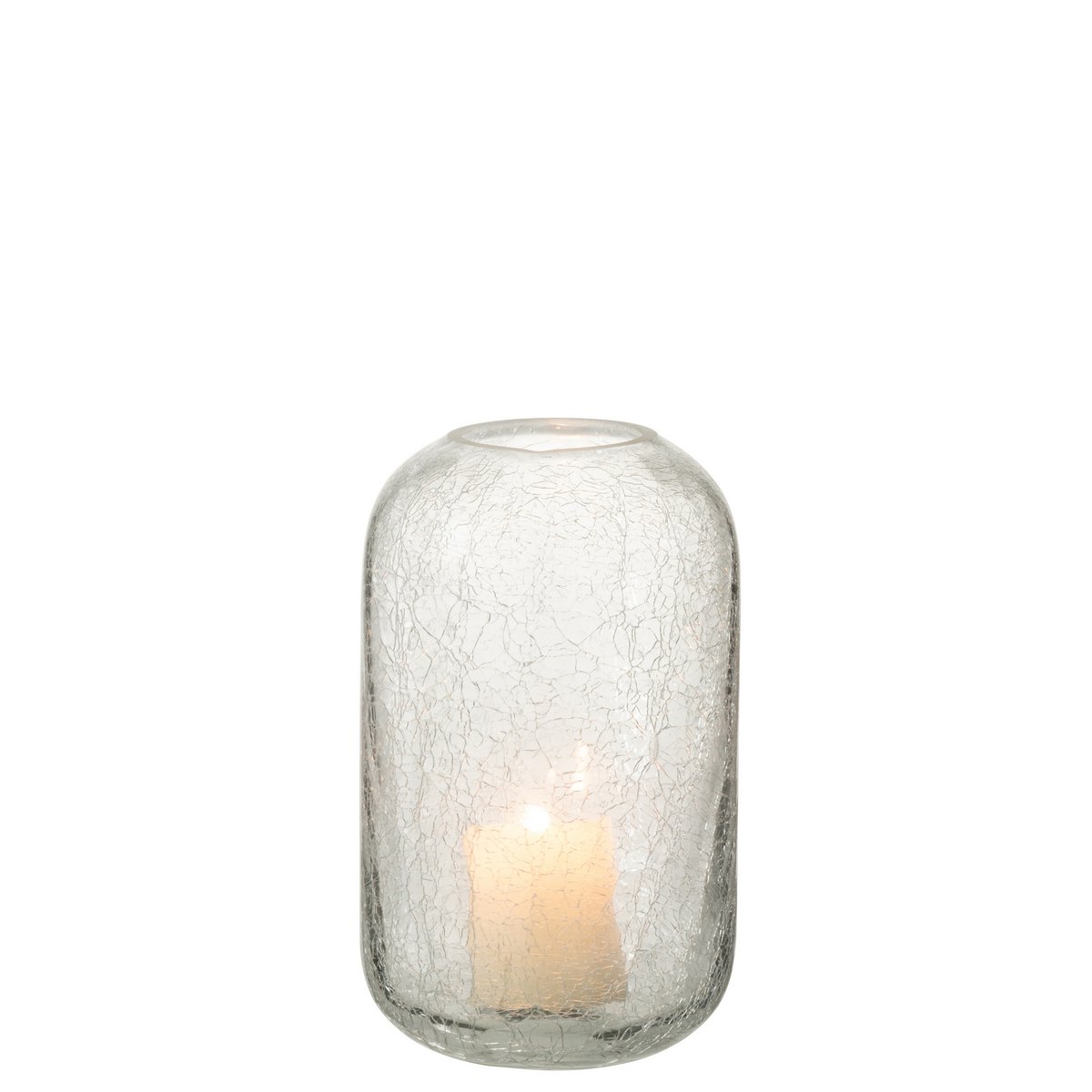 J-Line - Lantern Crackle - Kerzenhalter - Glas - Transparent - Klein