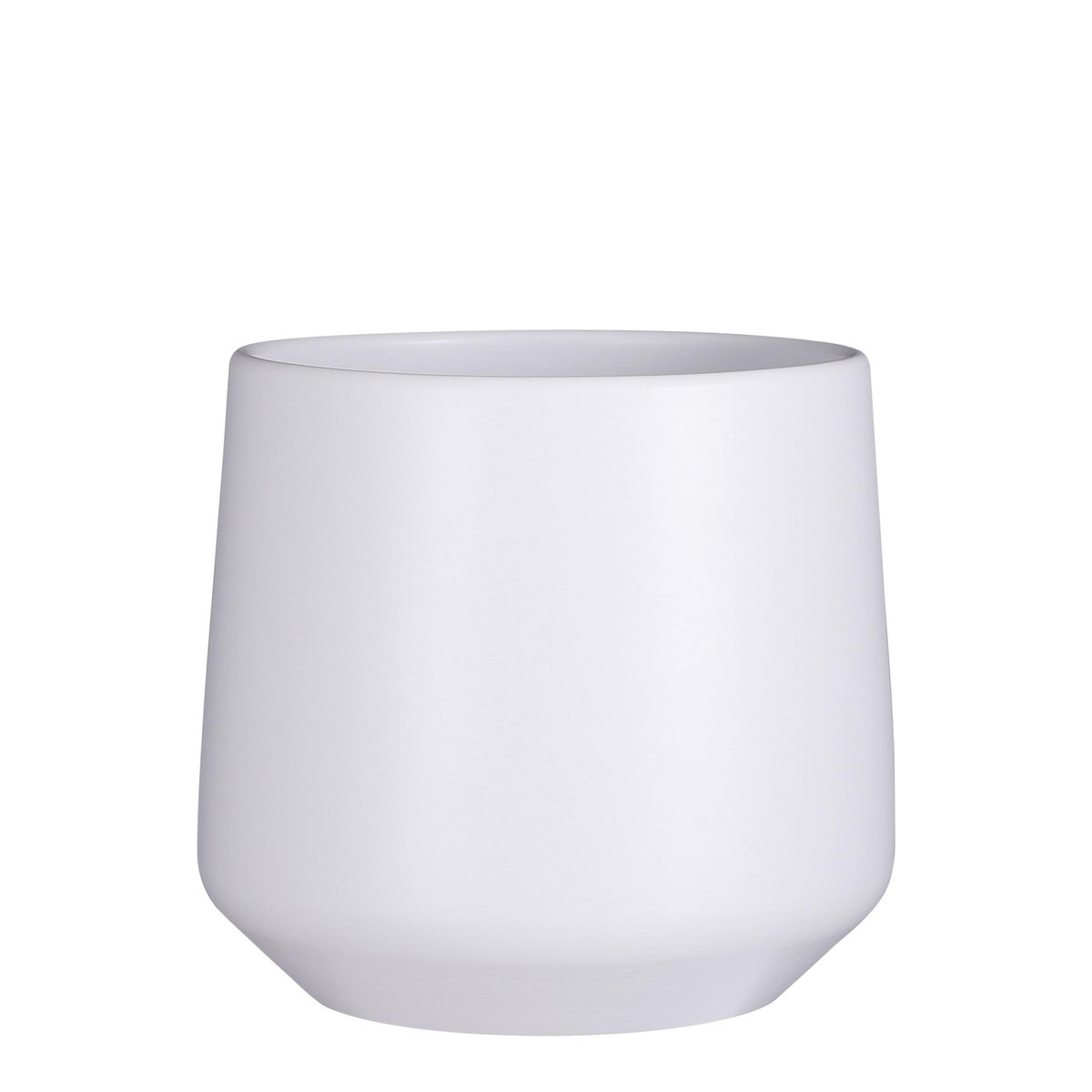 Mica Décorations - Pot de Fleur Ambre - H26 x Ø28 cm - Mat - Blanc