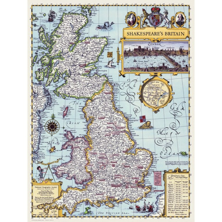 New York Puzzle Company - Puzzle „Shakespeares Großbritannien“ (1000 Teile)