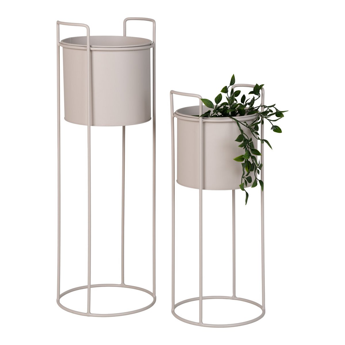 House Nordic - Rabo Flower Stand - Support à fleurs, acier, sable, lot de 2