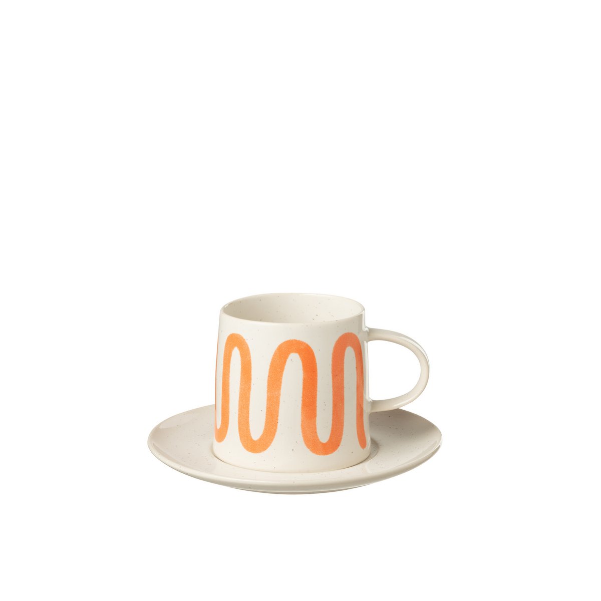 J-Line – Curve Tasse + Teller – Porzellan – Orange