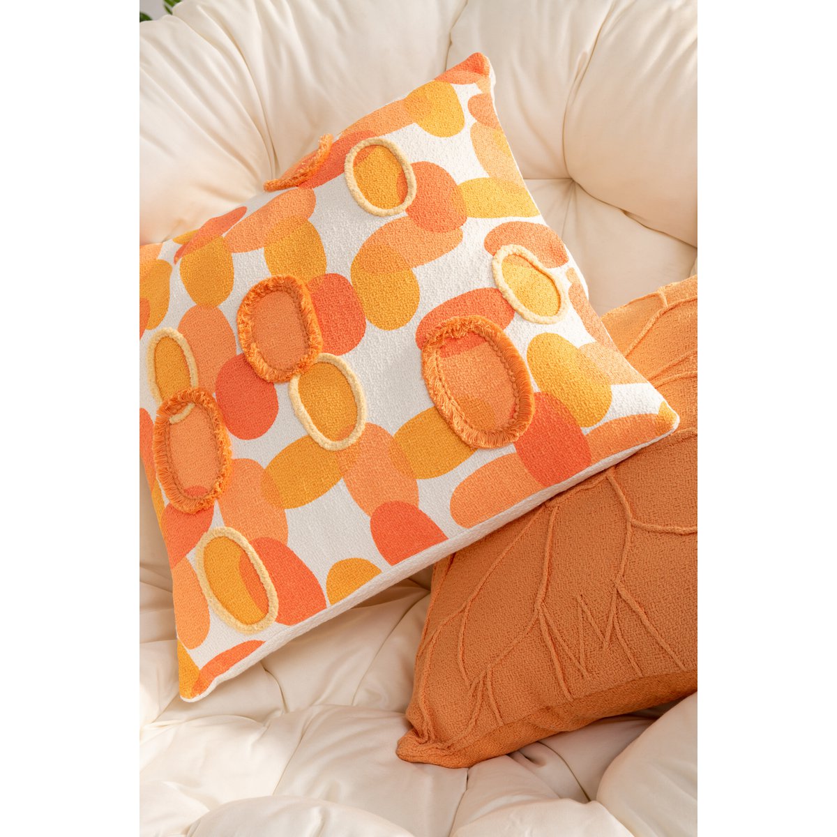 J-Line - Kissen Papaya - Textil - Orange