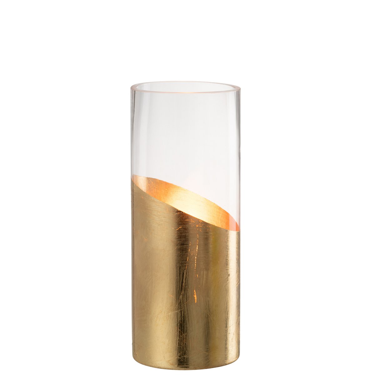 J-Line - Laterne Moa Glas Transparent/Gold Medium