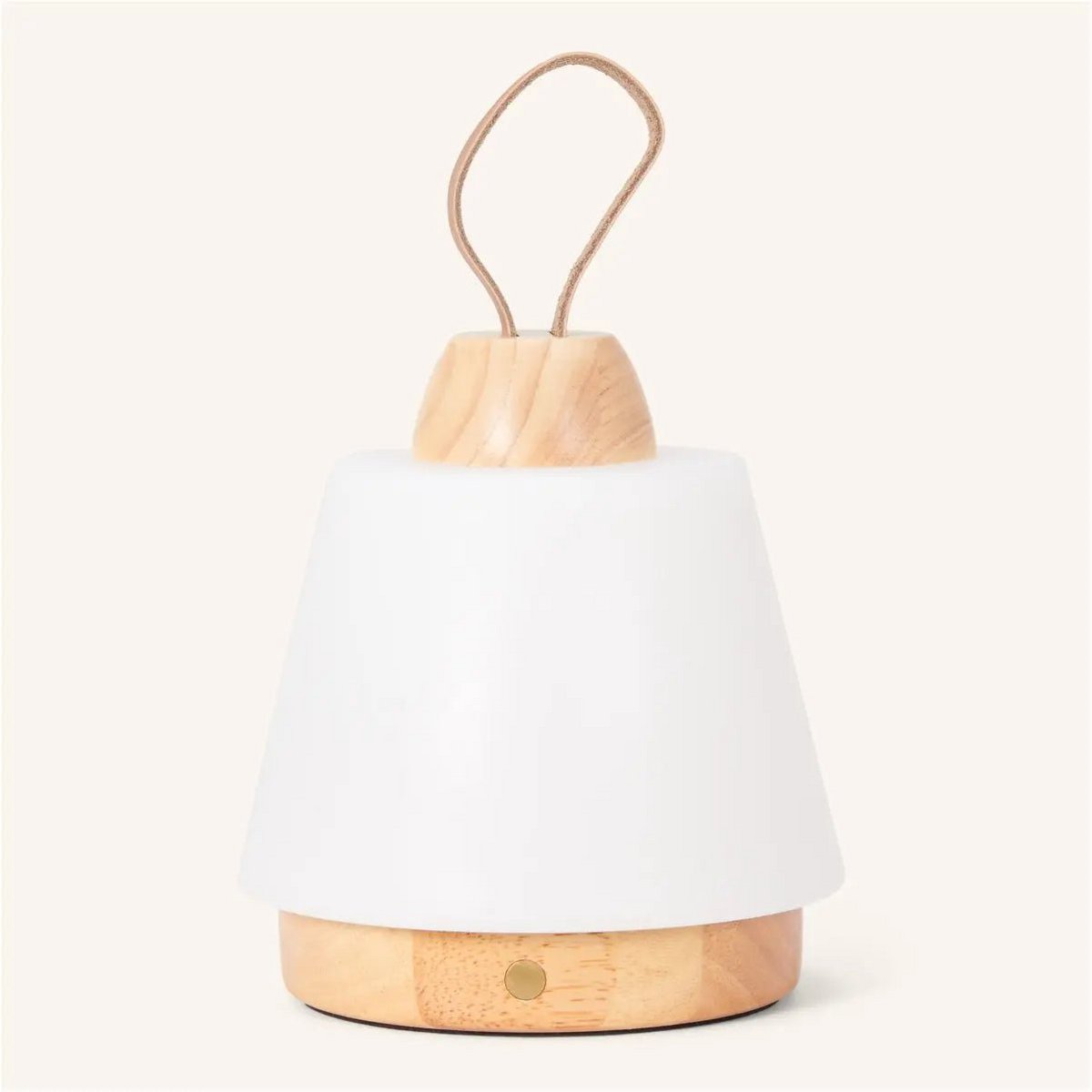 Tavellio-Amsterdam - Liv lichtbruine oplaadbare lamp – lederen band, dimbaar, draadloos