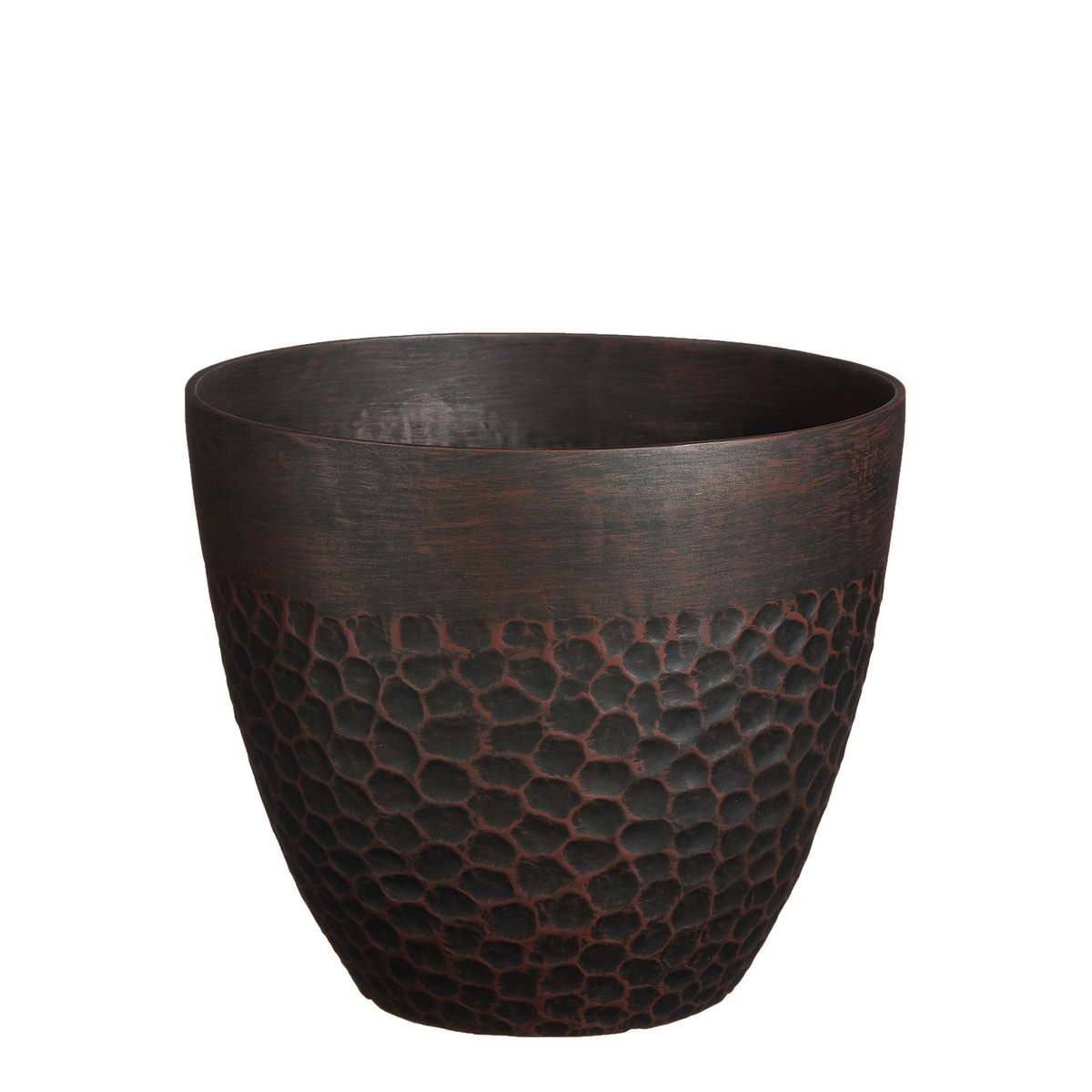 Mica Décorations - Pot de Fleur d'Extérieur Bravo - H32,5 x Ø38 cm - Marron martelé