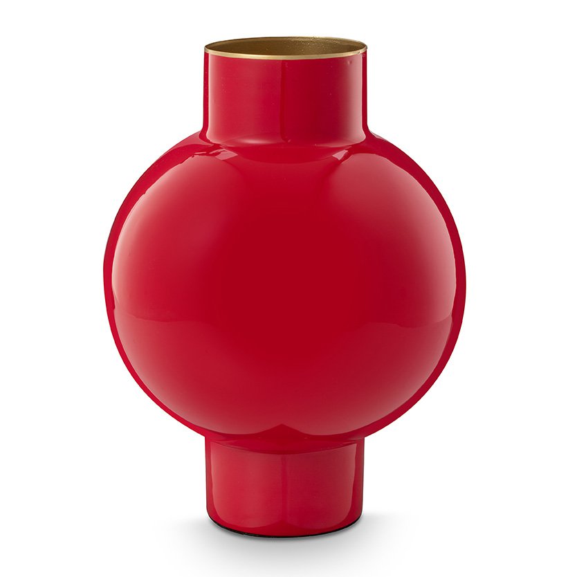 Pip Studio - Vase Metal Small Red 18x24cm