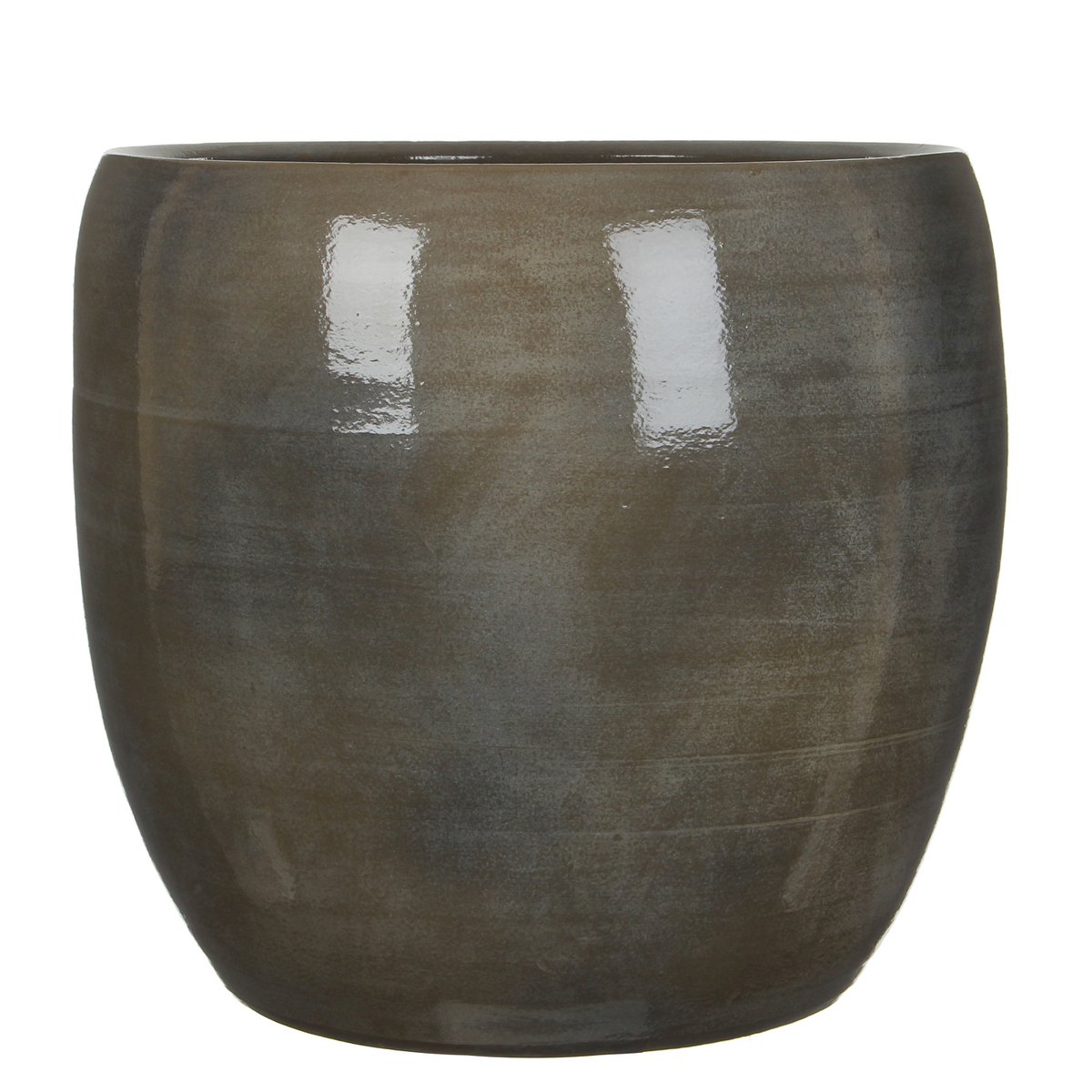 Mica Décorations - Pot de Fleur Lester - H35 x Ø38 cm - Terre Cuite - Gris Foncé