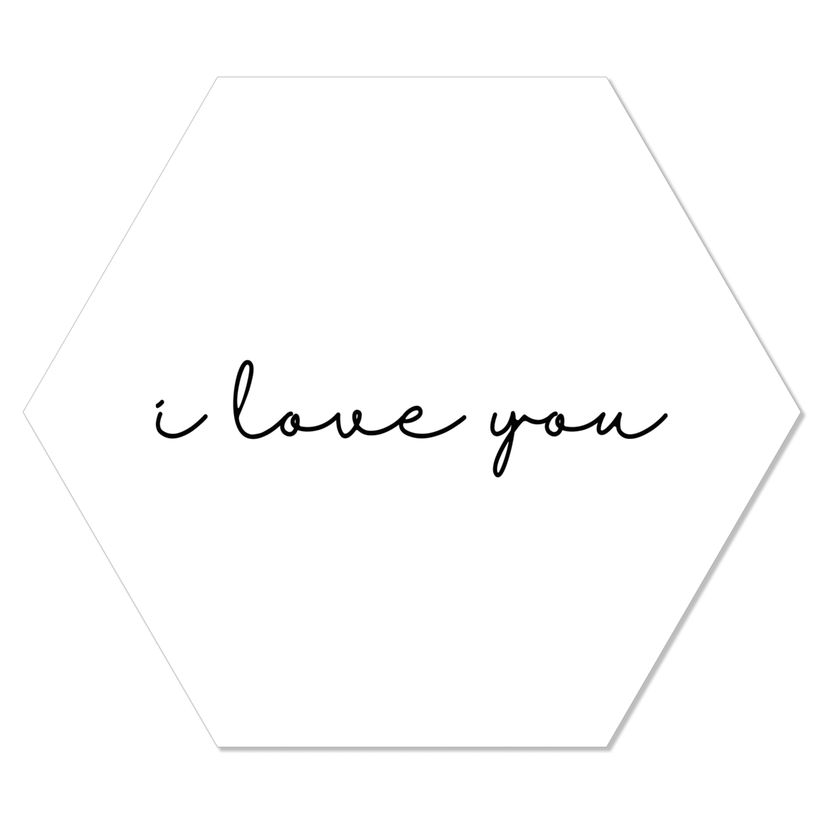 Label2X - Mur hexagone je t'aime blanc