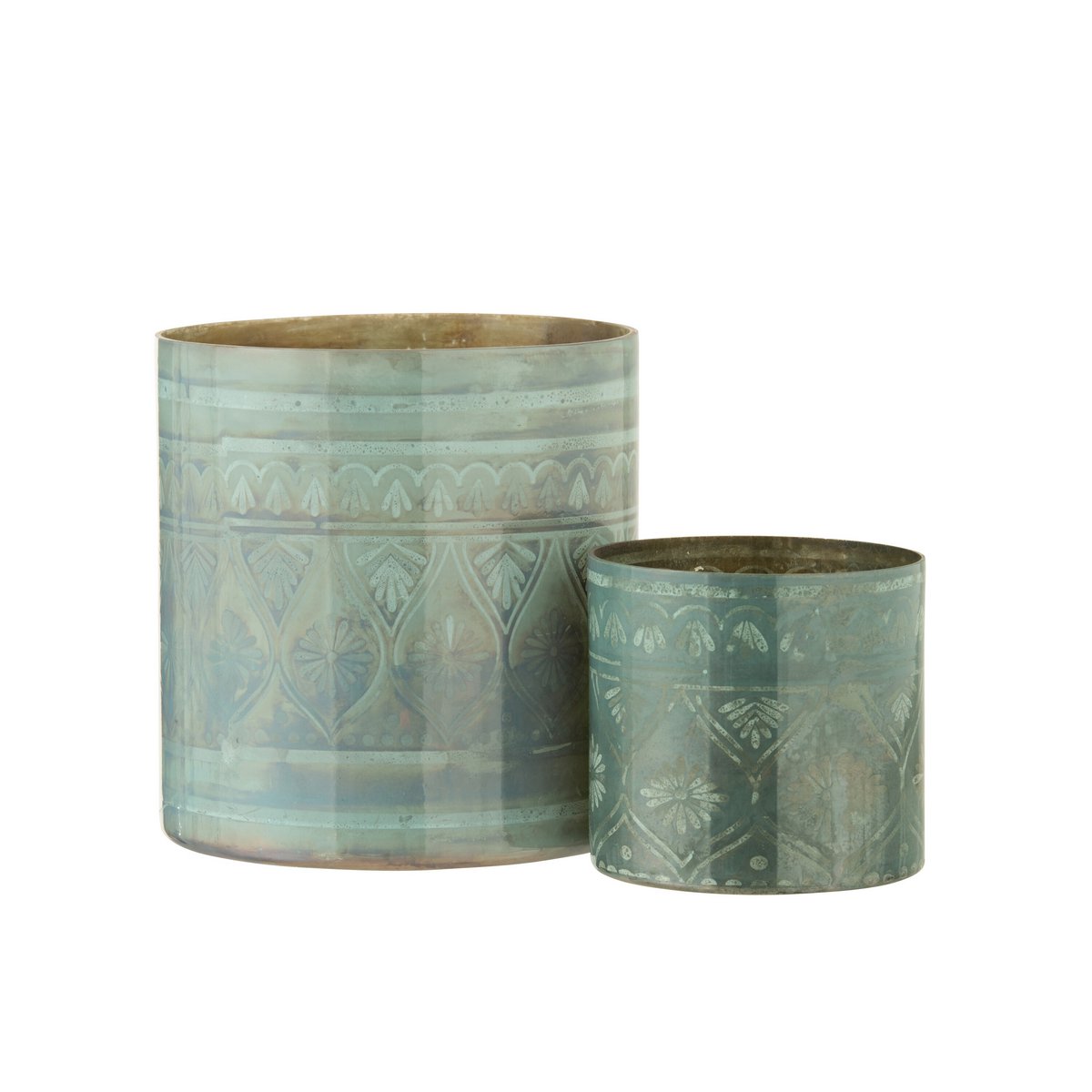 J-Line - Lanterne Orientale - Verre - Aqua Foncé - Grand