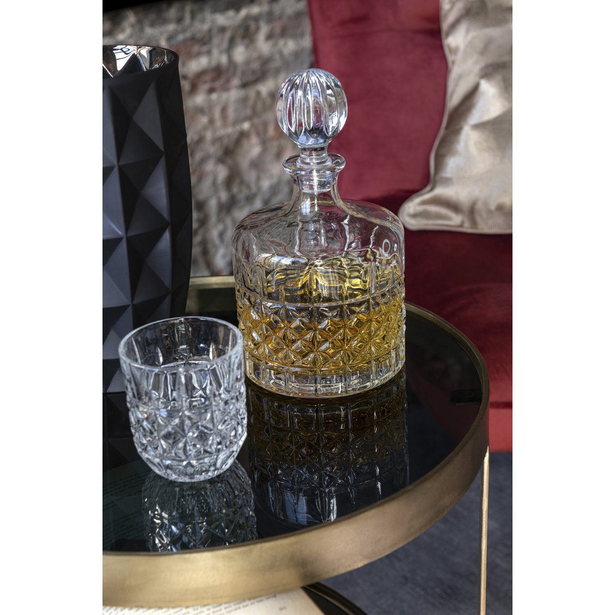 J-Line - Verre à Whisky Lone - Transparent - Coffret Cadeau