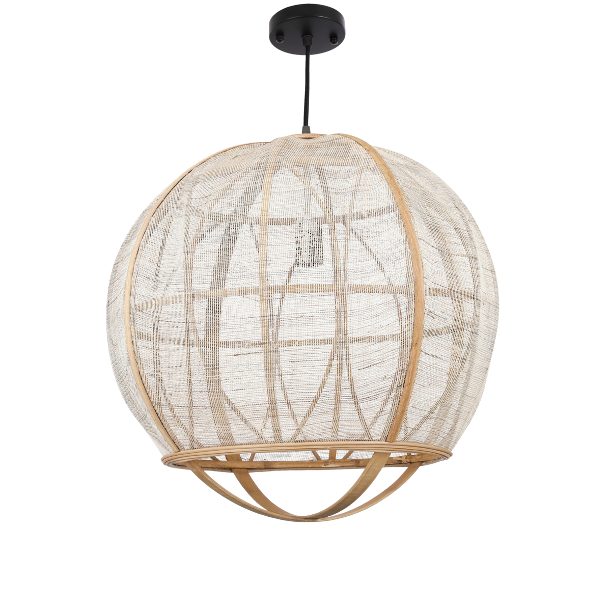 Mica Decorations - Lampe à Suspension Pella - H50 x Ø51 cm - Lin - Beige