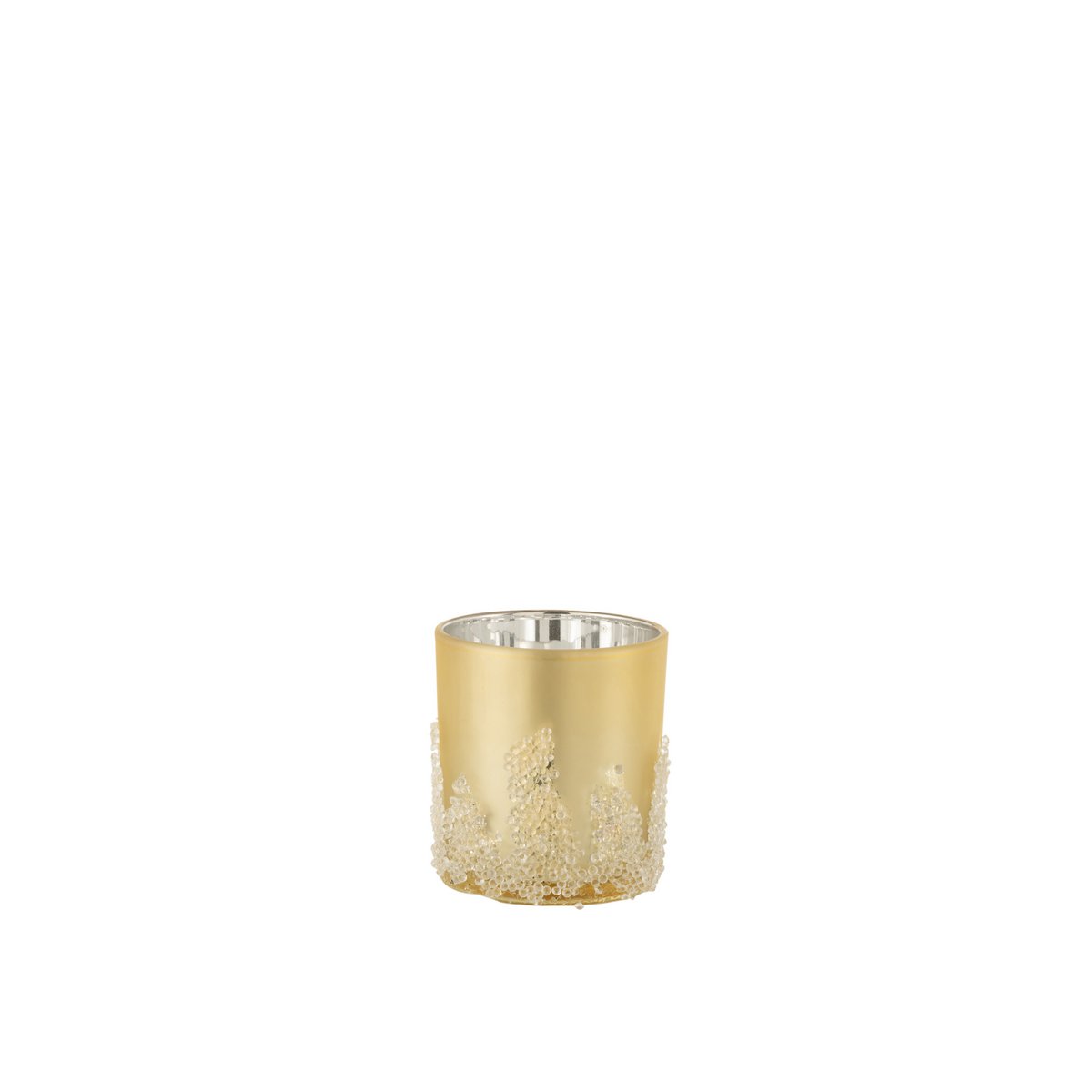 J-Line - Kerzenhalter Sugar Frosted - Glas - Gold - Klein