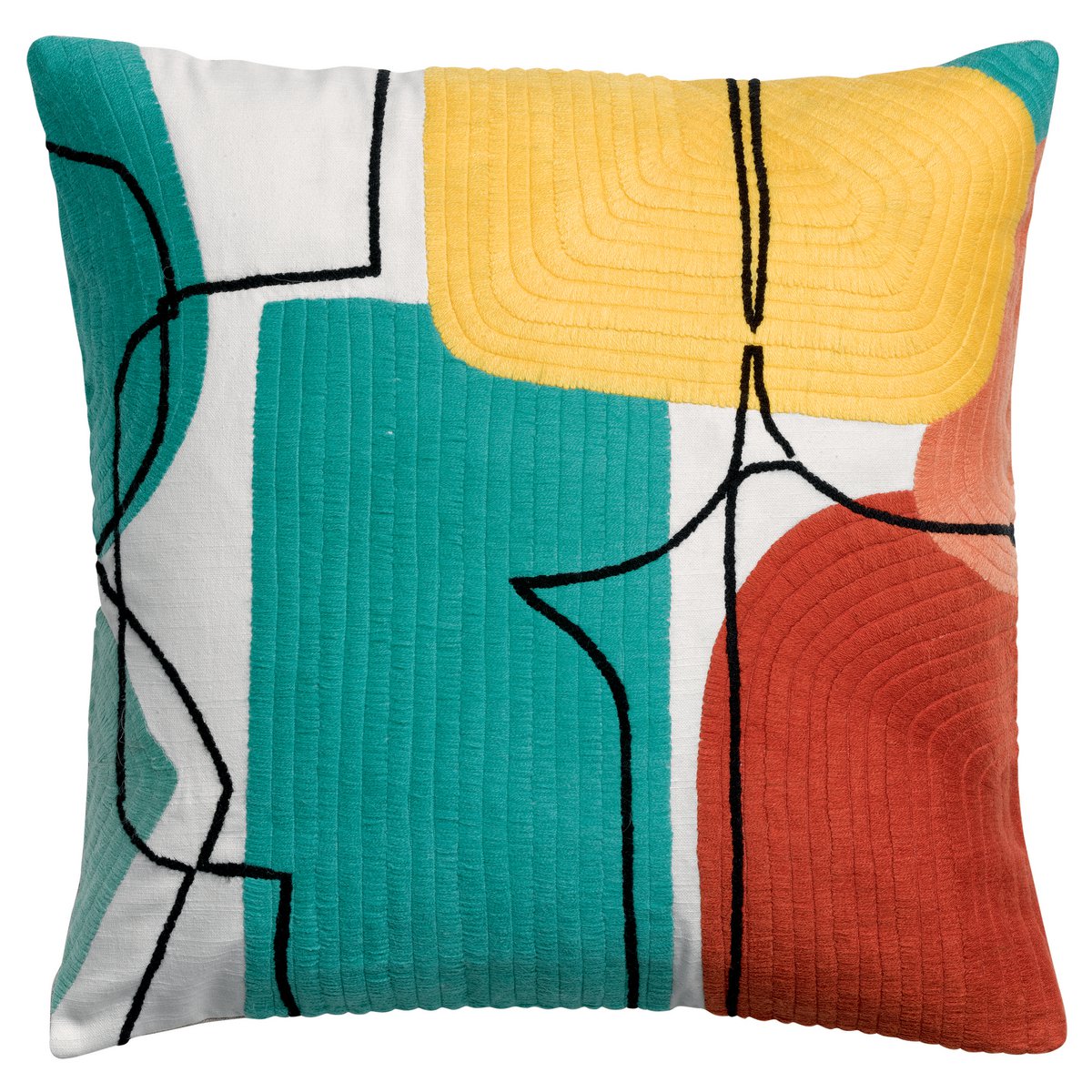 VIVARAISE - Coussin Romane brodée Multicolore 45 x 45