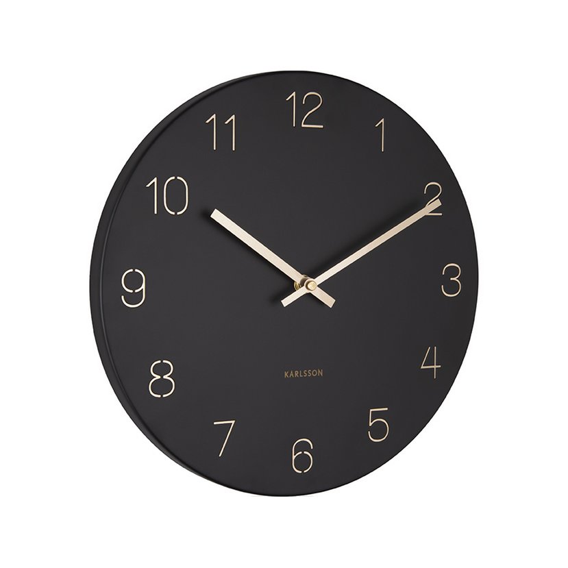 Karlsson - Horloge Murale Charme Chiffres Gravés Petit - KA5788BK