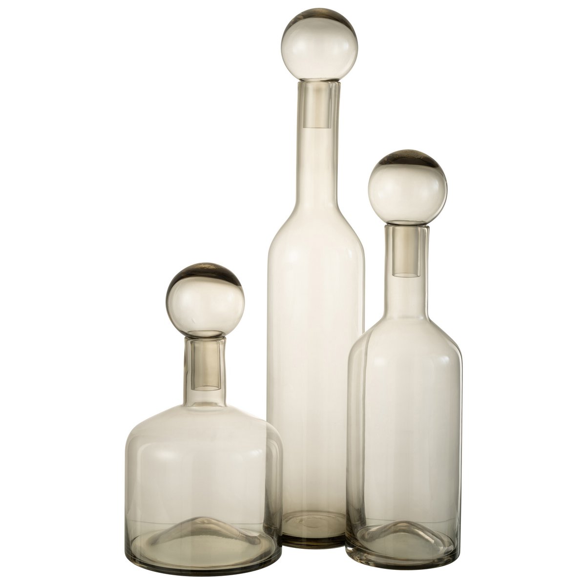 J-Line - Deco Norma Flasche - Glas - Grau - L