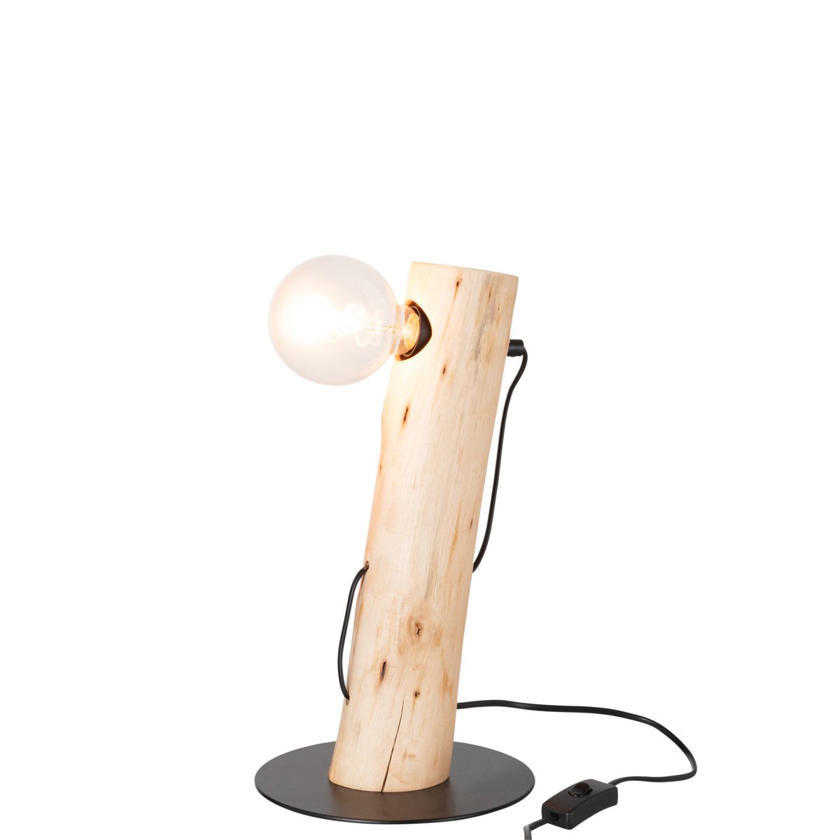 J-Line - Lampe de table Silas Berangan - Bois - Naturel