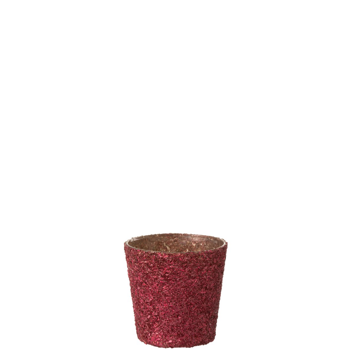 J-Line - Kerzenhalter Glitter - Glas - Fuchsia - Klein