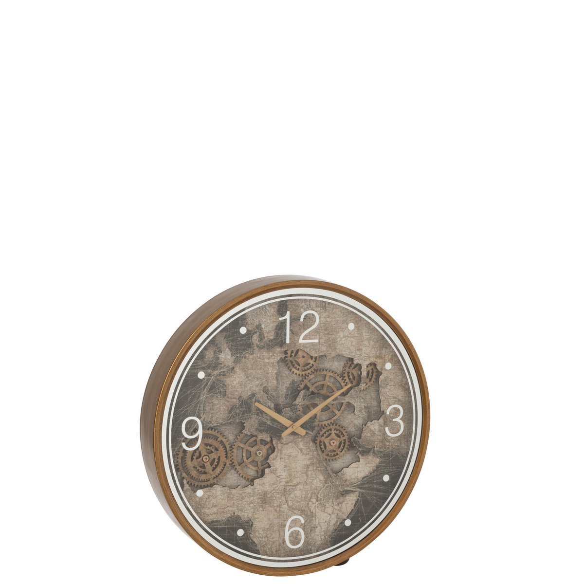 J-Line - Horloge Carte Europe MDF Or Grand