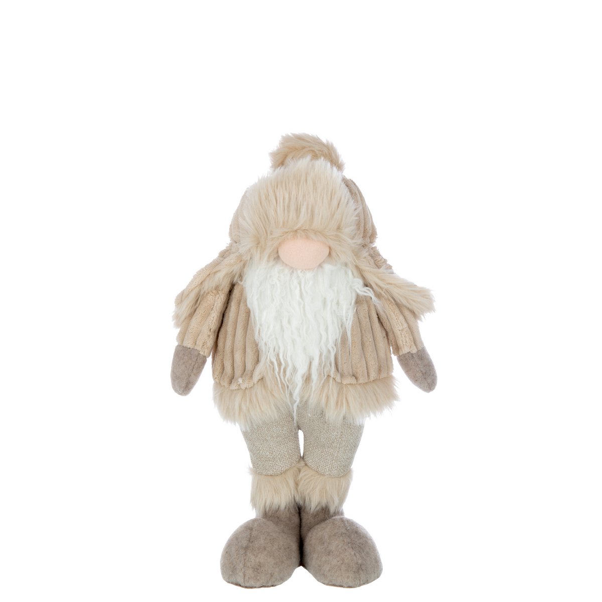 J-Line - Décoration Gnome - Textile - Beige