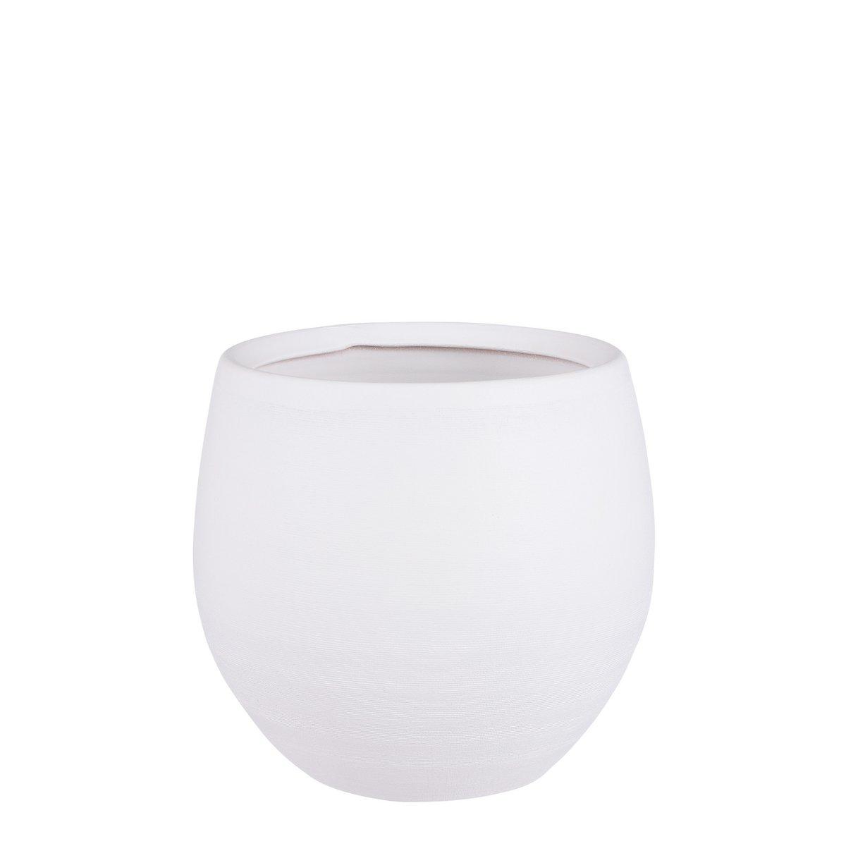 Mica Décorations - Pot de Fleur Douro - H23 x Ø26 cm - Terre Cuite - Mat - Blanc