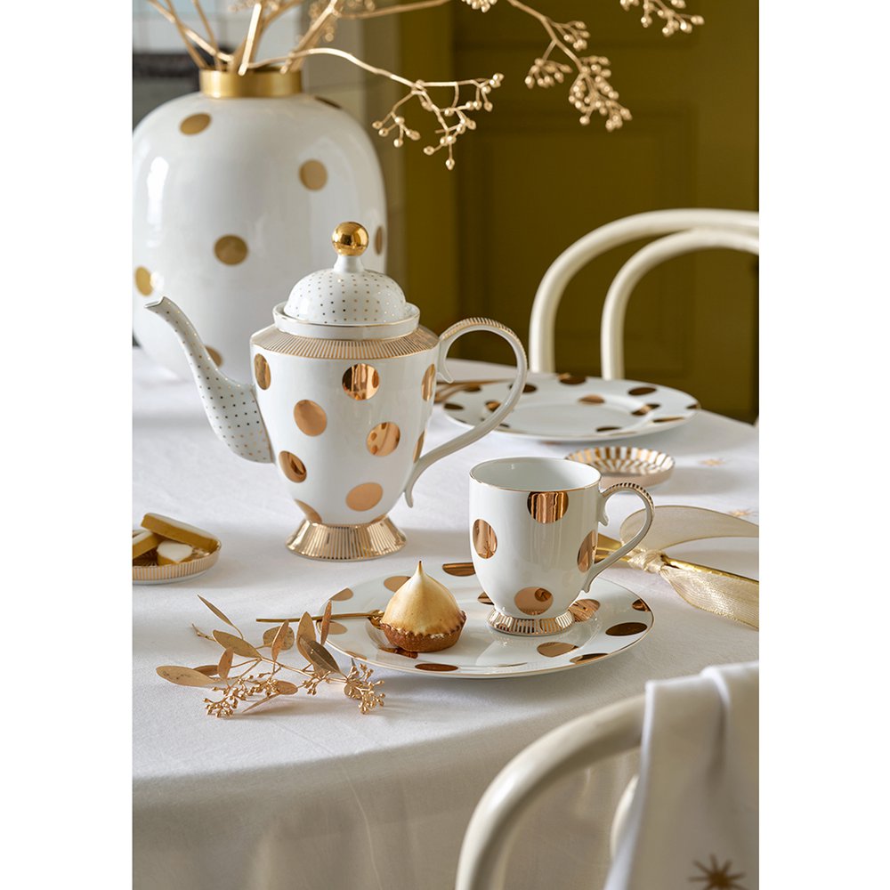 Pip Studio - Teapot Dot Delight White-Gold 1.25ltr