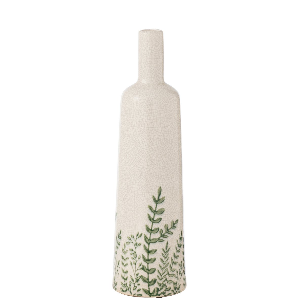 J-Line - Vase Ferny Bottle Green/White Large